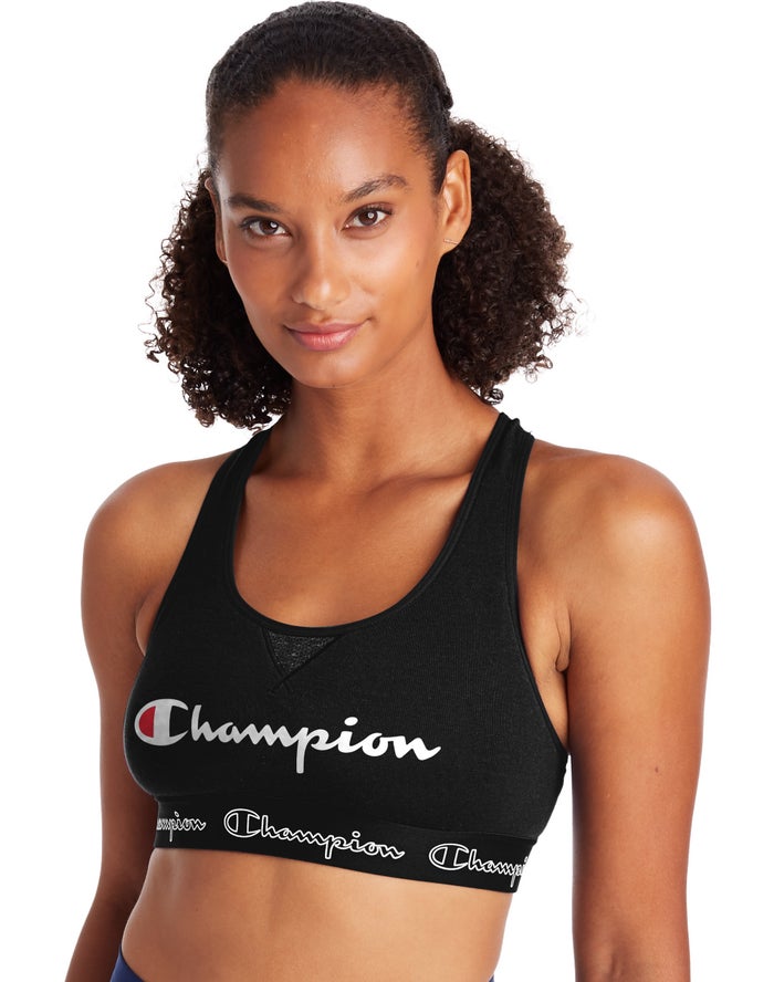 Champion The Authentic Script Logo Sport Bh Dames - Zwart - Belgie 6794VKXPB